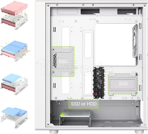 Photo de Boitier Mini Tour Micro ATX Gamemax Aeris 330 RGB avec panneau vitré (Blanc)