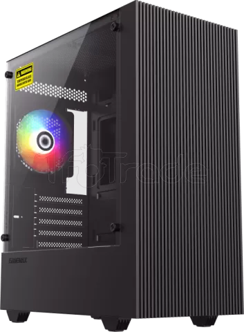 Photo de Boitier Mini Tour Micro ATX Gamemax Edge RGB avec panneau vitré (Noir)