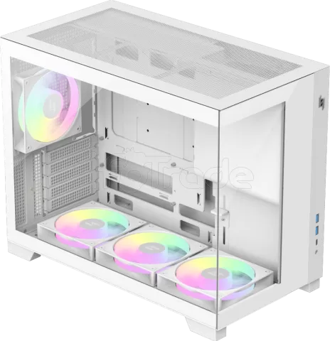 Photo de Boitier Mini Tour Micro ATX Gamemax Nex C33 RGB  avec panneaux vitrés (Blanc)