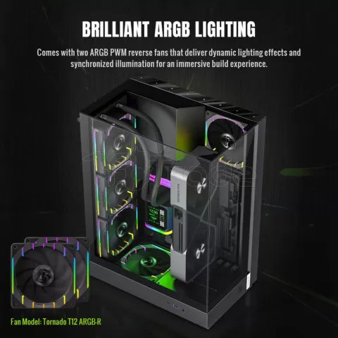Photo de Boitier Mini Tour Micro ATX Gamemax T20 RGB avec panneaux vitrés (noir)