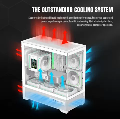 Photo de Boitier Mini Tour Micro ATX Gamemax Vista 2 RGB  avec panneaux vitrés (Blanc)