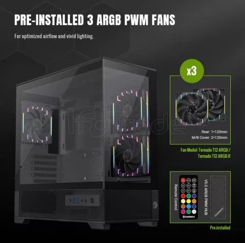 Photo de Boitier Mini Tour Micro ATX Gamemax Vista 2 RGB  avec panneaux vitrés (Noir)