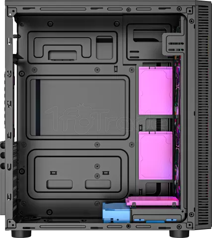 Photo de Boitier Mini Tour Micro ATX Gembird Fornac 200 RGB avec panneaux vitrés (Noir)