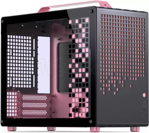 Photo de Boitier Mini Tour Micro ATX Jonsbo Z20 avec panneau vitré (Noir/Rose)