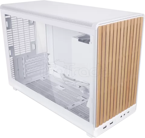 Photo de Boitier Mini Tour Micro ATX Lian-Li A3X-mATX avec panneau vitré (Blanc/Marron)