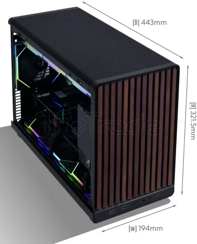 Photo de Boitier Mini Tour Micro ATX Lian-Li A3X-mATX avec panneau vitré (Noir/Marron)