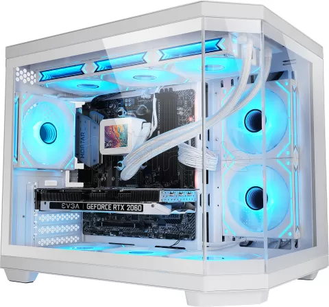 Photo de Boitier Mini Tour Micro ATX Mars Gaming MC-3T Core M avec panneaux vitrés (Blanc)