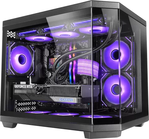 Photo de Boitier Mini Tour Micro ATX Mars Gaming MC-3T Core M avec panneaux vitrés (Noir)