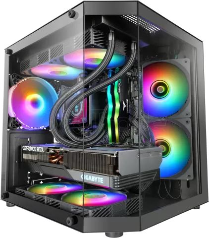 Photo de Boitier Mini Tour Micro ATX Mars Gaming MC-3T Lite RGB avec panneaux vitrés (Noir)
