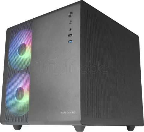 Photo de Boitier Mini Tour Micro ATX Mars Gaming MC-400 RGB avec panneau vitré (Noir)