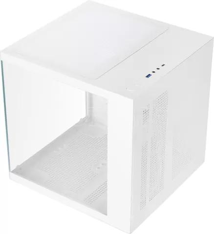 Photo de Boitier Mini Tour Micro ATX Mars Gaming MC-Cube RGB avec panneaux vitrés (Blanc)