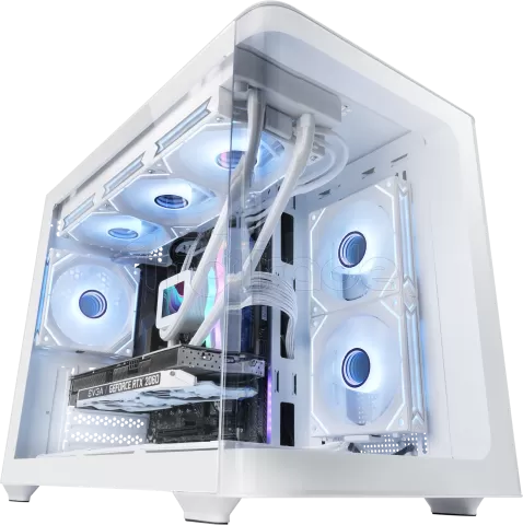 Photo de Boitier Mini Tour Micro ATX Mars Gaming MC-Fusion M avec panneaux vitrés (Blanc)