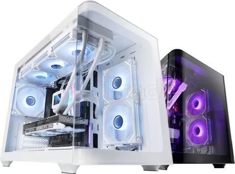 Photo de Boitier Mini Tour Micro ATX Mars Gaming MC-Fusion M avec panneaux vitrés (Blanc)