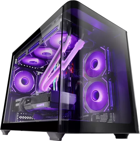 Photo de Boitier Mini Tour Micro ATX Mars Gaming MC-Fusion M avec panneaux vitrés (Noir)