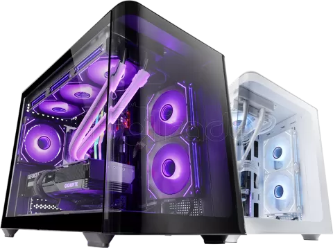 Photo de Boitier Mini Tour Micro ATX Mars Gaming MC-Fusion M avec panneaux vitrés (Noir)