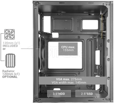 Photo de Boitier Mini Tour Micro ATX Mars Gaming MC-MESHPRO (Noir)
