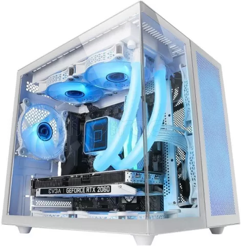 Photo de Boitier Mini Tour Micro ATX Mars Gaming MC-Nova avec panneaux vitrés (Blanc)