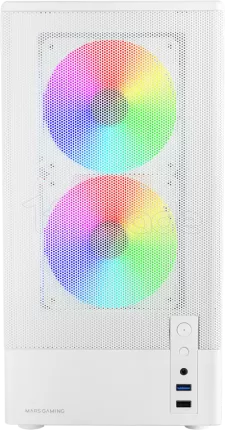 Photo de Boitier Mini Tour Micro ATX Mars Gaming MC-Onyx avec panneaux vitrés (Blanc)