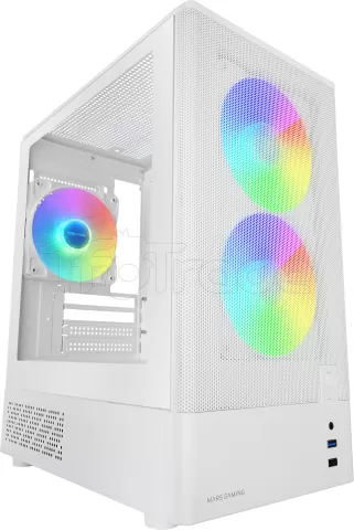Photo de Boitier Mini Tour Micro ATX Mars Gaming MC-Onyx avec panneaux vitrés (Blanc)