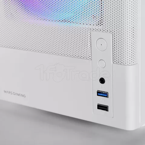 Photo de Boitier Mini Tour Micro ATX Mars Gaming MC-Onyx avec panneaux vitrés (Blanc)