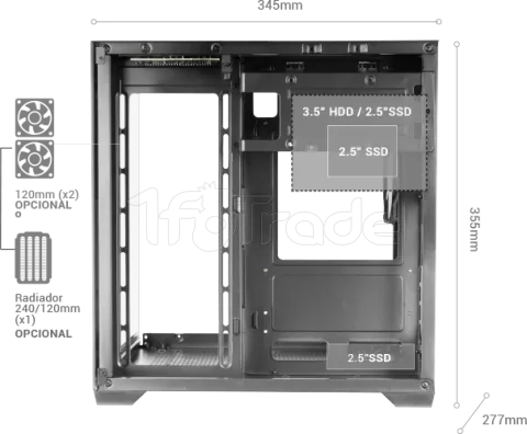 Photo de Boitier Mini Tour Micro ATX Mars Gaming MC-View2 avec panneaux vitrés (Blanc)