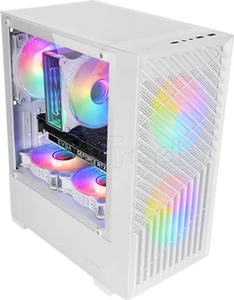 Photo de Boitier Mini Tour Micro ATX Mars Gaming MC-Vortex RGB avec panneau vitré (Blanc)