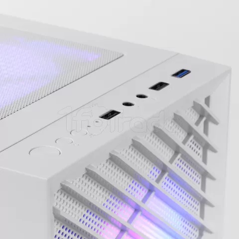 Photo de Boitier Mini Tour Micro ATX Mars Gaming MC-Vortex RGB avec panneau vitré (Blanc)