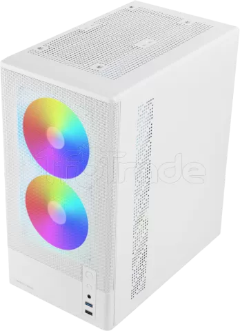 Photo de Boitier Mini Tour Micro ATX Mars Gaming  MCONYX avec panneaux vitrés (Blanc)