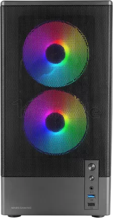 Photo de Boitier Mini Tour Micro ATX Mars Gaming MCONYX avec panneaux vitrés (Noir)