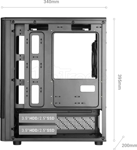 Photo de Boitier Mini Tour Micro ATX Mars Gaming  MCONYX avec panneaux vitrés (Noir)