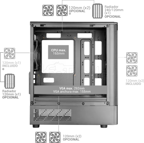 Photo de Boitier Mini Tour Micro ATX Mars Gaming  MCONYX avec panneaux vitrés (Noir)