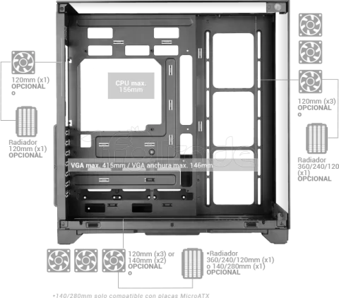 Photo de Boitier Mini Tour Micro ATX Mars Gaming MCVISIONM avec panneaux vitrés (Noir)