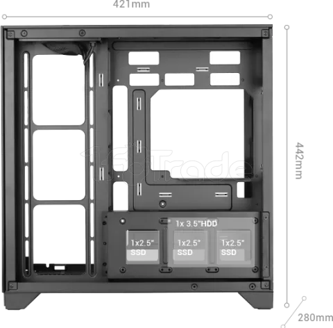 Photo de Boitier Mini Tour Micro ATX Mars Gaming MCVISIONM avec panneaux vitrés (Noir)