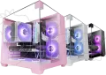 Photo de Boitier Mini Tour Micro ATX Mars Gaming MCVISIONM avec panneaux vitrés (Rose)