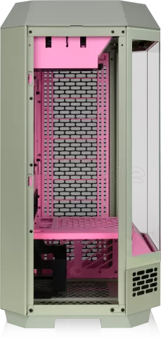 Photo de Boitier Mini Tour Micro ATX Thermaltake The Tower 300 avec panneaux vitrés (Vert/Rose)