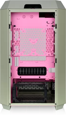 Photo de Boitier Mini Tour Micro ATX Thermaltake The Tower 300 avec panneaux vitrés (Vert/Rose)