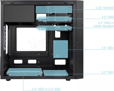 Photo de Boitier Mini Tour Micro ATX TooQ Isobox Ultra + Alimentation 500W (Noir)
