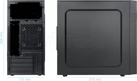 Photo de Boitier Mini Tour Micro ATX TooQ TQC-4701-SP + Alimentation 500W (Noir)