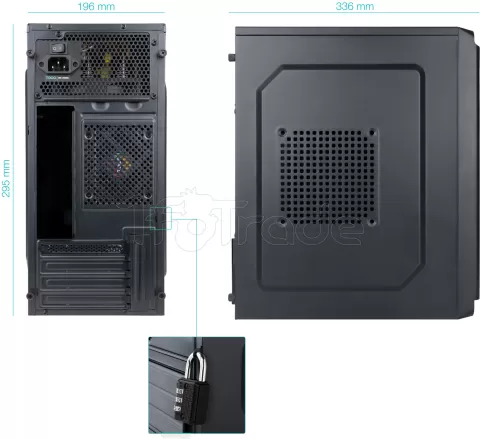 Photo de Boitier Mini Tour Micro ATX TooQ TQC-4702-SP + Alimentation 500W (Noir)