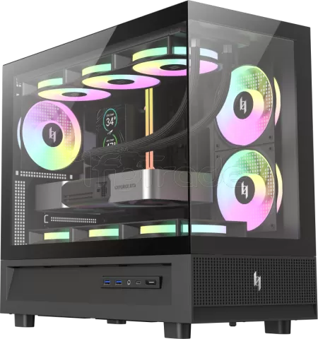 Photo de Boitier Mini Tour Micro ATX Xeron Nex C31 RGB avec panneaux vitrés (Noir)