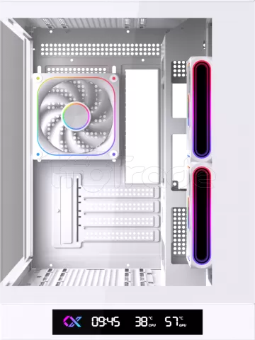 Photo de Boitier Mini Tour Micro ATX Xigmatek Cloud M Digital avec panneaux vitrés (Blanc)