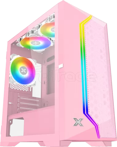 Photo de Boitier Mini Tour Micro ATX Xigmatek Gemini II RGB avec panneau vitré (Rose)