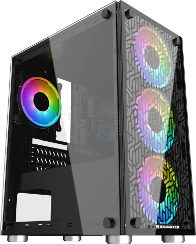 Photo de Boitier Mini Tour Micro ATX Xigmatek NYX RGB avec panneaux vitrés (Noir)