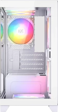 Photo de Boitier Mini Tour Micro ATX XYZ Titanium View Lite RGB avec panneaux vitrés (Blanc)