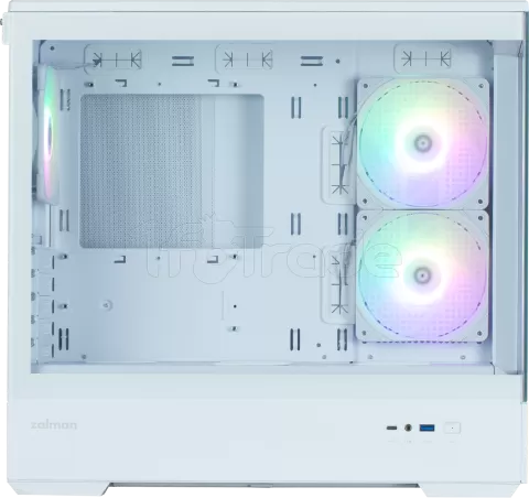 Photo de Boitier Mini Tour Micro ATX Zalman P30 V2 RGB avec panneaux vitrés (Blanc)