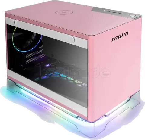 Photo de Boitier Mini Tour Mini ITX InWin A1 Plus RGB avec panneau vitré + Alimentation 650W (Rose)