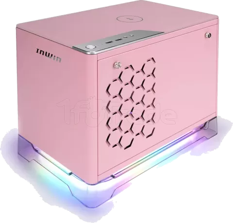 Photo de Boitier Mini Tour Mini ITX InWin A1 Plus RGB avec panneau vitré + Alimentation 650W (Rose)