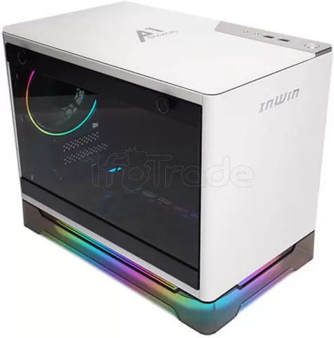 Photo de Boitier Mini Tour Mini ITX InWin A1 Prime RGB avec panneau vitré + Alimentation 750W (Blanc)