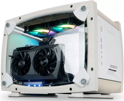 Photo de Boitier Mini Tour Mini ITX InWin Explorer avec panneaux vitrés (Blanc/Beige)