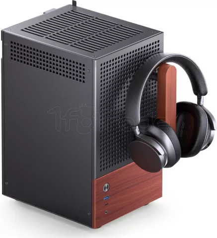 Photo de Boitier Mini Tour Mini ITX Jonsbo T6 avec panneau vitré (Noir/Bois)